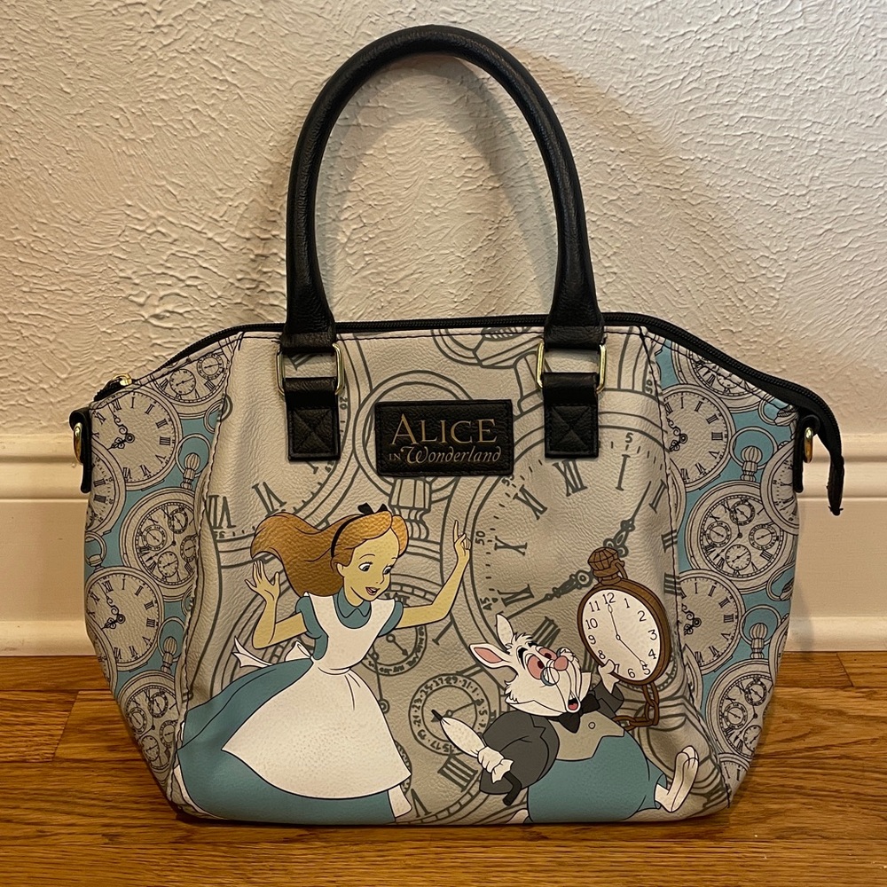Alice in Wonderland Tote with Black Handles